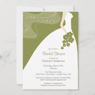 Graceful Bridal Shower Invitation Green