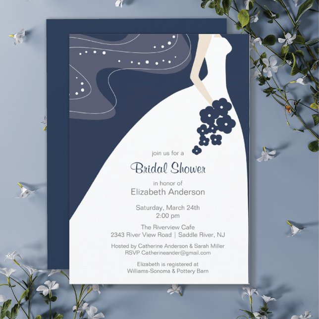 Graceful Bride nuptiale Invitation Bleu (Créateur téléchargé)