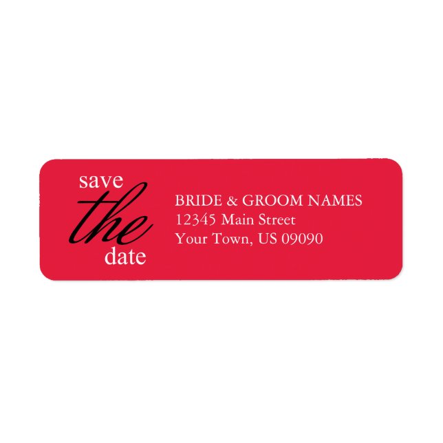 Graceful Save The Date Étiquette de adresse (Rouge (Devant)