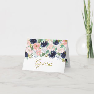 Gracias Floral Folal Carte de voeux espagnole