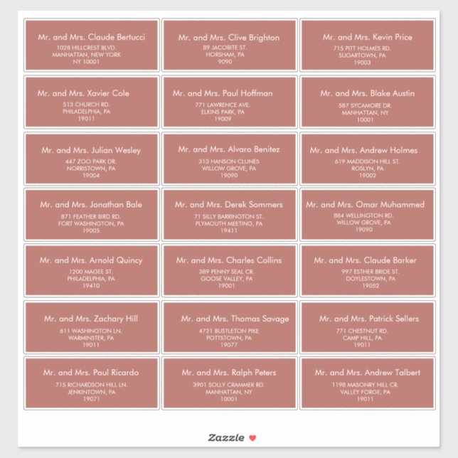 Gracity Minimalist Mariage Étiquette de adresse in (Feuille)