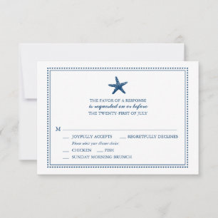 Gracity Starfish Mariage RSVP avec choix de menu