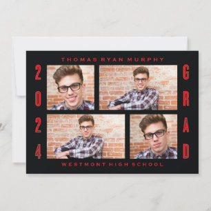 GRAD 2024 GRAD PHOTO COLLAGE GRADUATION INVITATION