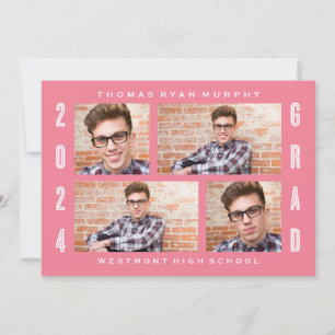 GRAD 2024 GRAD PHOTO COLLAGE GRADUATION INVITATION
