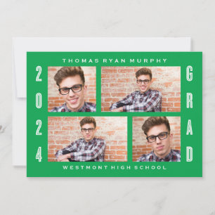GRAD 2024 GRAD PHOTO COLLAGE GRADUATION INVITATION