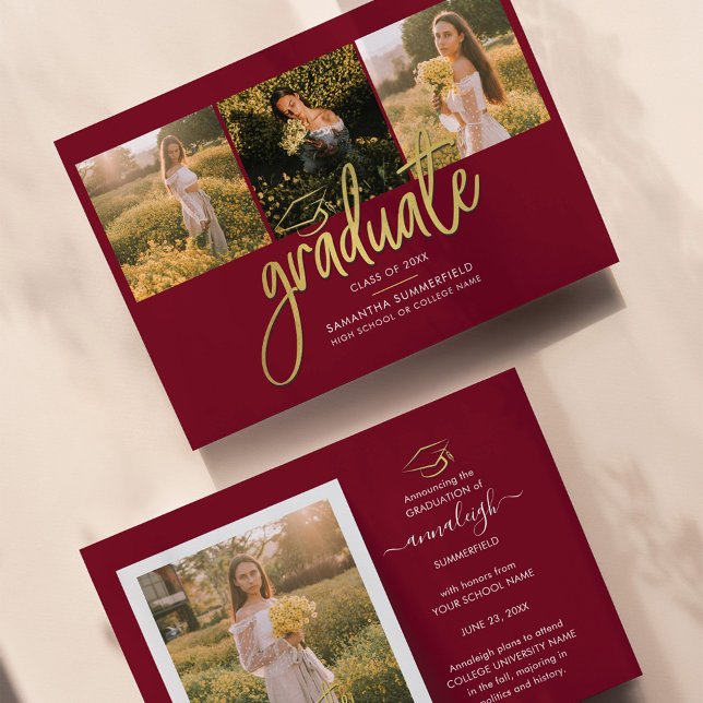 Grad 2024 Photo Collage Graduation Faire-part (Créateur téléchargé)