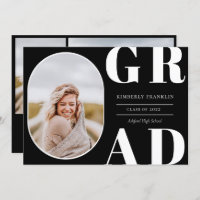 GRAD Arrondi cadre photo Graduation Invitation