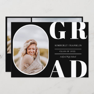 GRAD Arrondi cadre photo Graduation Invitation