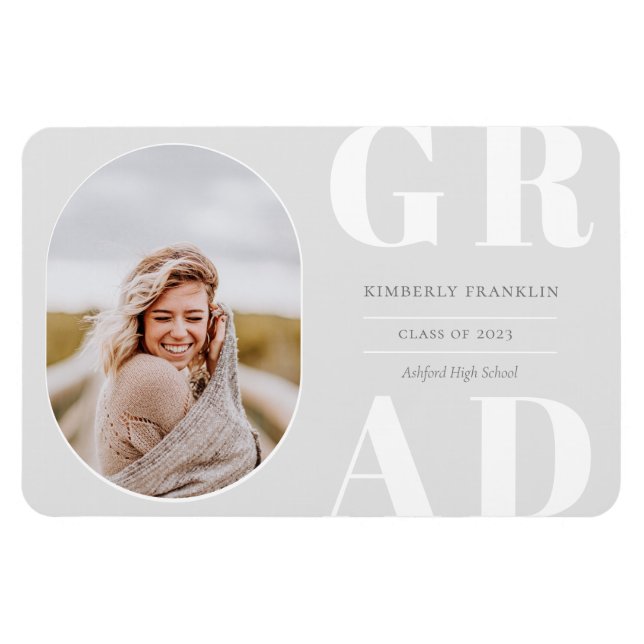 GRAD Arrondi cadre photo Magnet de graduation (Horizontal)