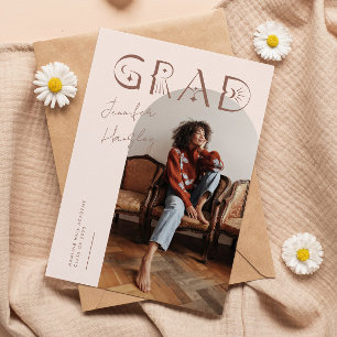 GRAD Blush Arch Faire-part de graduation mystique
