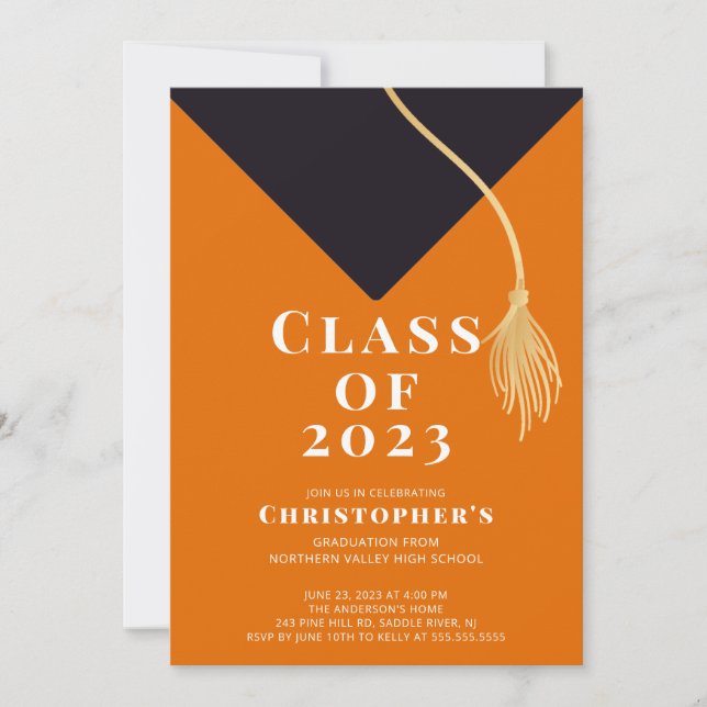 Grad Cap Graduation Party Invitation (Devant)