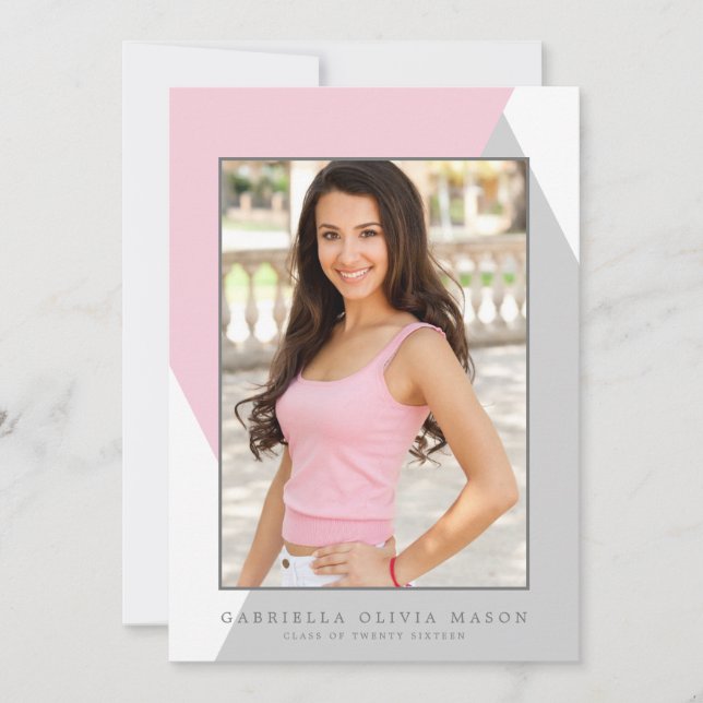 Grad géométrique | Invitation de la fête de gradua (Devant)