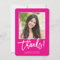 GRAD MERCI chic photo simple calligraphie rose cha