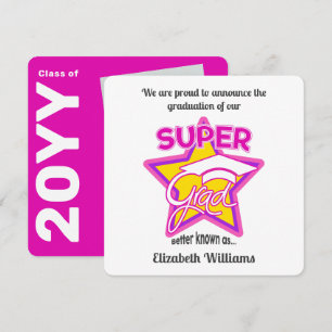 Grad Pink Graduation Faire-part-modifiable