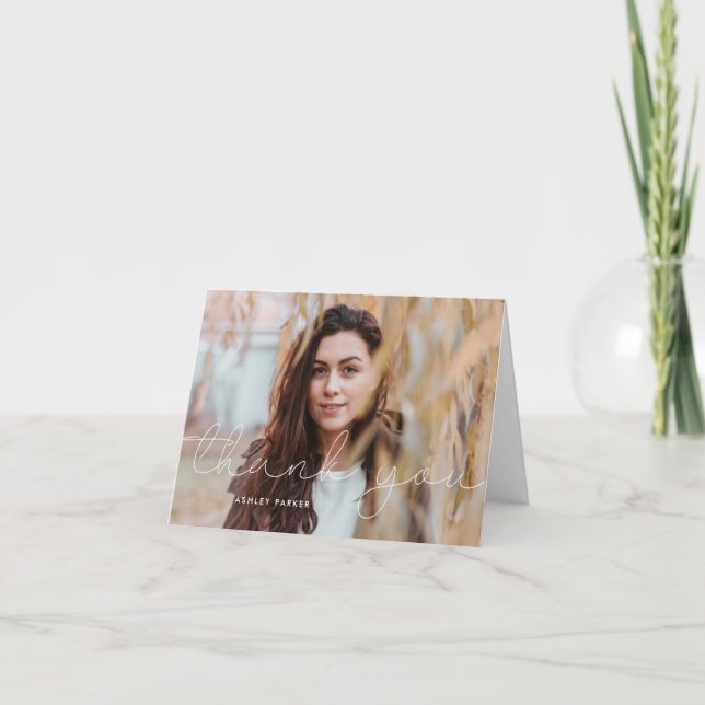 Grad Script Graduate Photo carte de remerciements_ (Devant)