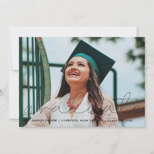Grad Script Photo Graduate Faire-part Card_fumée