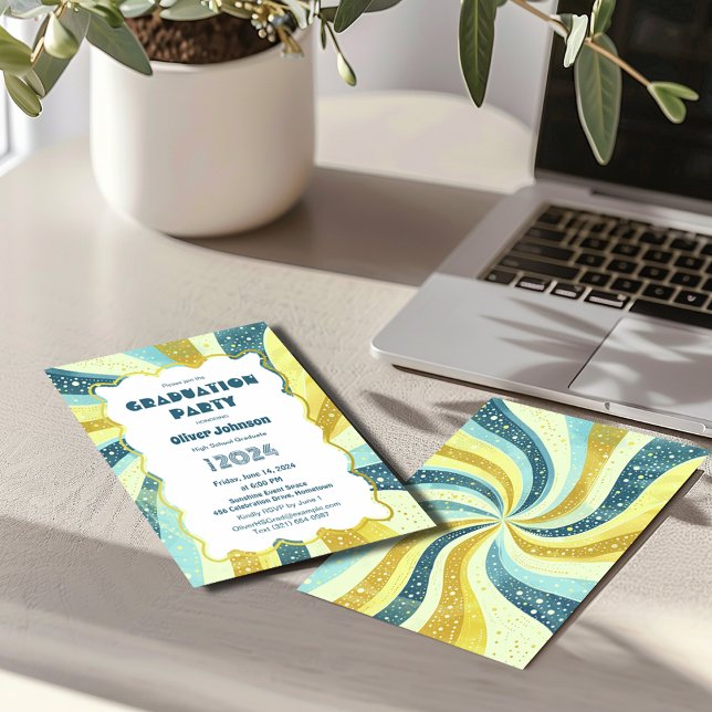 Grad Super Retro Graduation Invitation (Créateur téléchargé)