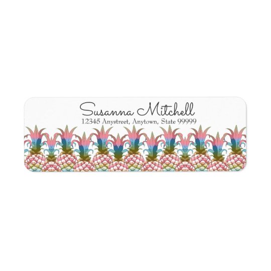 Gradient en pastel ID246 d'ananas Étiquette D’adresse Retour