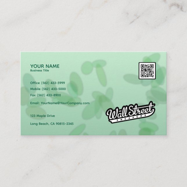 Gradient Motif feuille - Carte de visite (Devant)