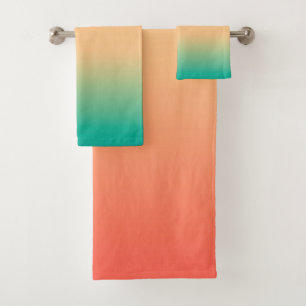 Gradient ombre corail blush beige vert doux bleu