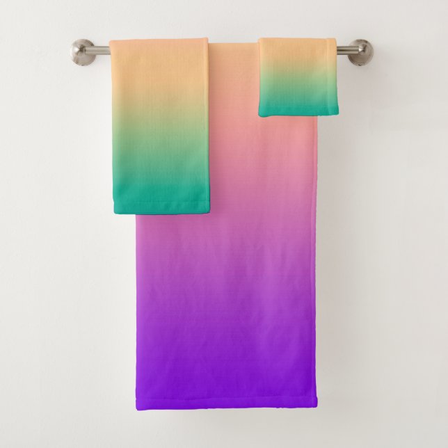 Gradient ombre green yellow pink purple soft blurr (En situation)