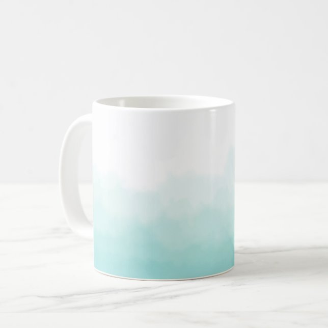 Gradient Ombre Moderne Turquoise Aquarelle Mug (Devant gauche)