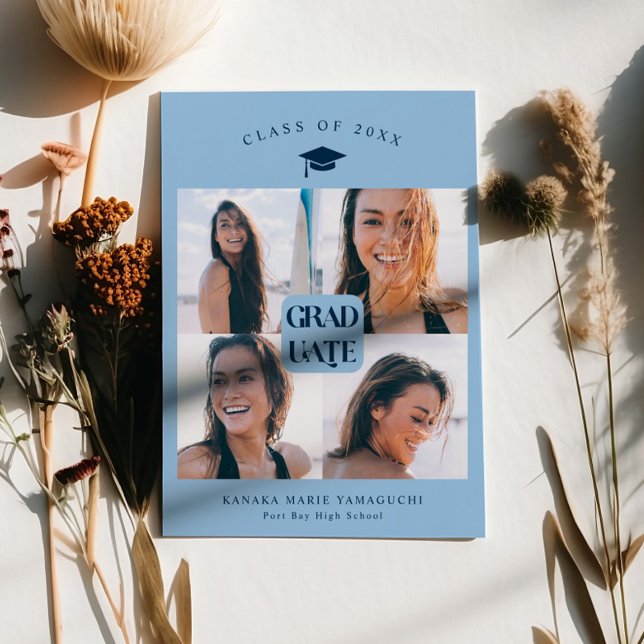 Graduate Bleu Box Faire-part de graduation (Créateur téléchargé)