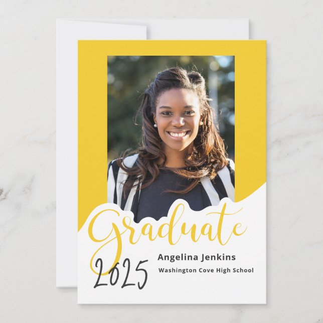 Graduate Yellow Photo 2025 Faire-part (Devant)