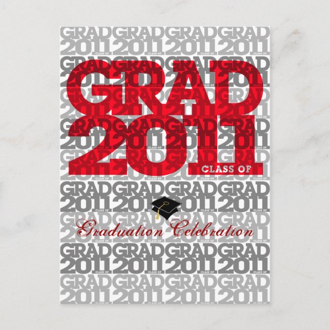 Graduation 2011 Invitation Carte postale Motif 2 R (Devant)