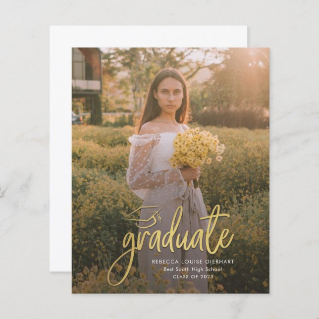 Graduation 2023 Photo Grad Open House Invitation (Devant / Derrière)