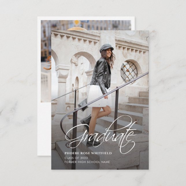 Graduation 2024 Grad Photo Faire-part (Devant / Derrière)