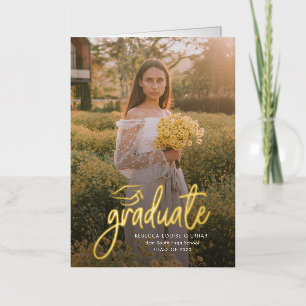 Graduation 2024 Photo Gold Foil Faire-part