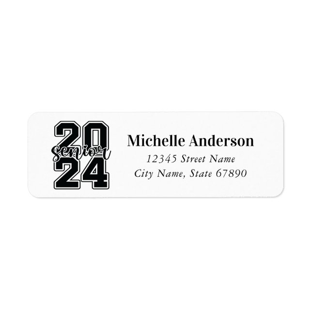 Graduation 2024 Retourner les étiquettes d'adresse (Devant)