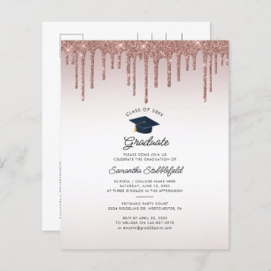 Graduation 2024 Rose Gold Grad Party Invitation