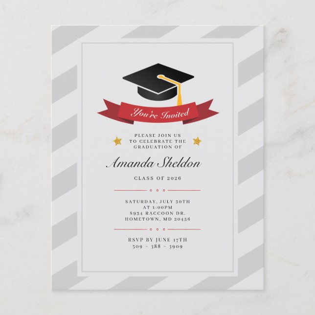 Graduation 2024 Silver Grad Party Invitation (Devant)