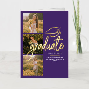 Graduation 2025 Grad Photos Gold Foil Faire-part