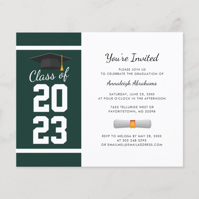 Graduation 2025 Green Grad Party Invitation (Devant)