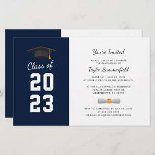 Graduation 2025 Marine Blue Grad Party Invitation