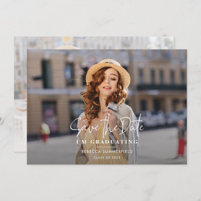 Graduation 2025 Partie Enregistrer la date Annonce (Devant / Derrière)