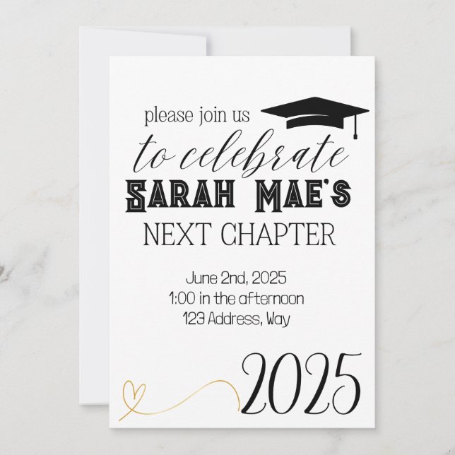 Graduation 2025 Party Invitation (Devant)