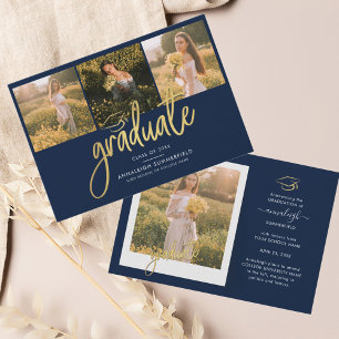 Graduation 2025 Photo Collage Grad Faire-part