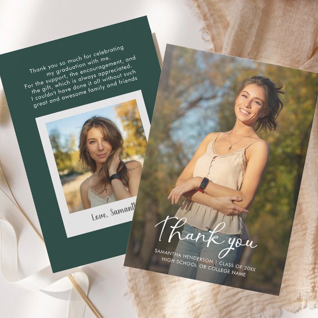 Graduation 2025 Photo Grad Carte de remerciements  (Graduation 2025 Photo Grad Modern Thank You Card)