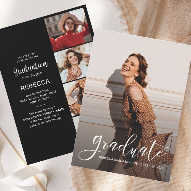 Graduation 2025 Photos Grad Faire-part (Graduation 2025 Photos Grad Announcement)