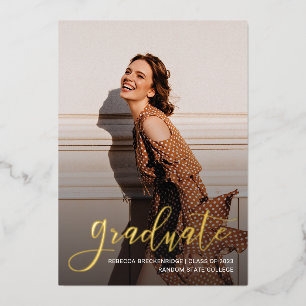 Graduation 2025 Photos Grad Gold Foil Faire-part