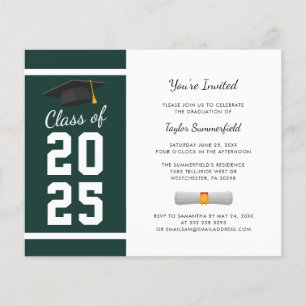 Graduation 2025 Script Green Grad Party Invitation