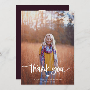 Graduation 2 Carte de remerciements photo