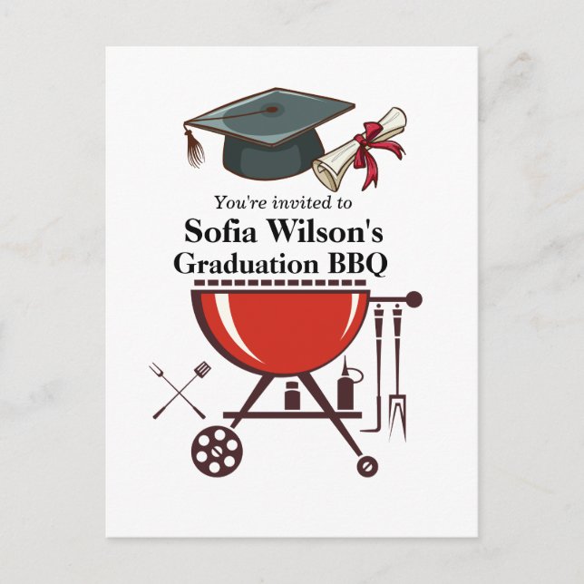 Graduation BBQ invitation, Grand party Invitation (Devant)