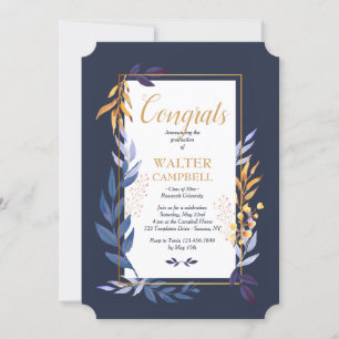 Graduation Blue Invitation