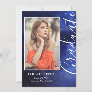 Graduation Blue Nebula Space Stylish Photo moderne