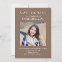 Graduation Brown 2 Photo Save Date Class 2022